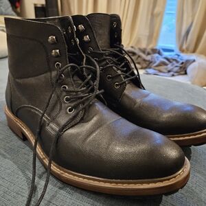 Perry Ellis Black Leather Men's Boots